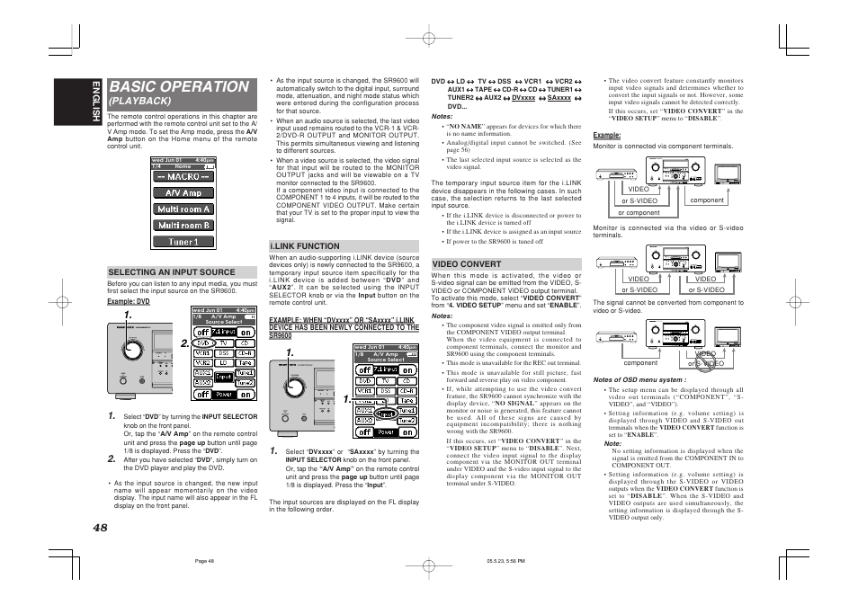Basic operation | Marantz SR9600N User Manual | Page 52 / 71