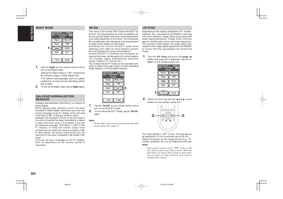 Marantz SR9600N User Manual | Page 54 / 71