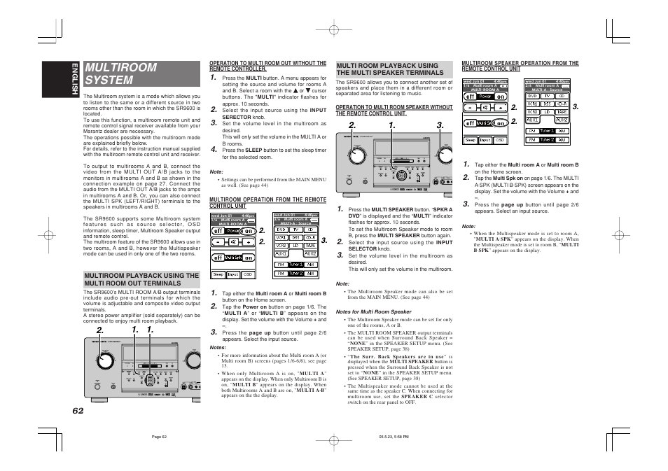 Multiroom system | Marantz SR9600N User Manual | Page 66 / 71