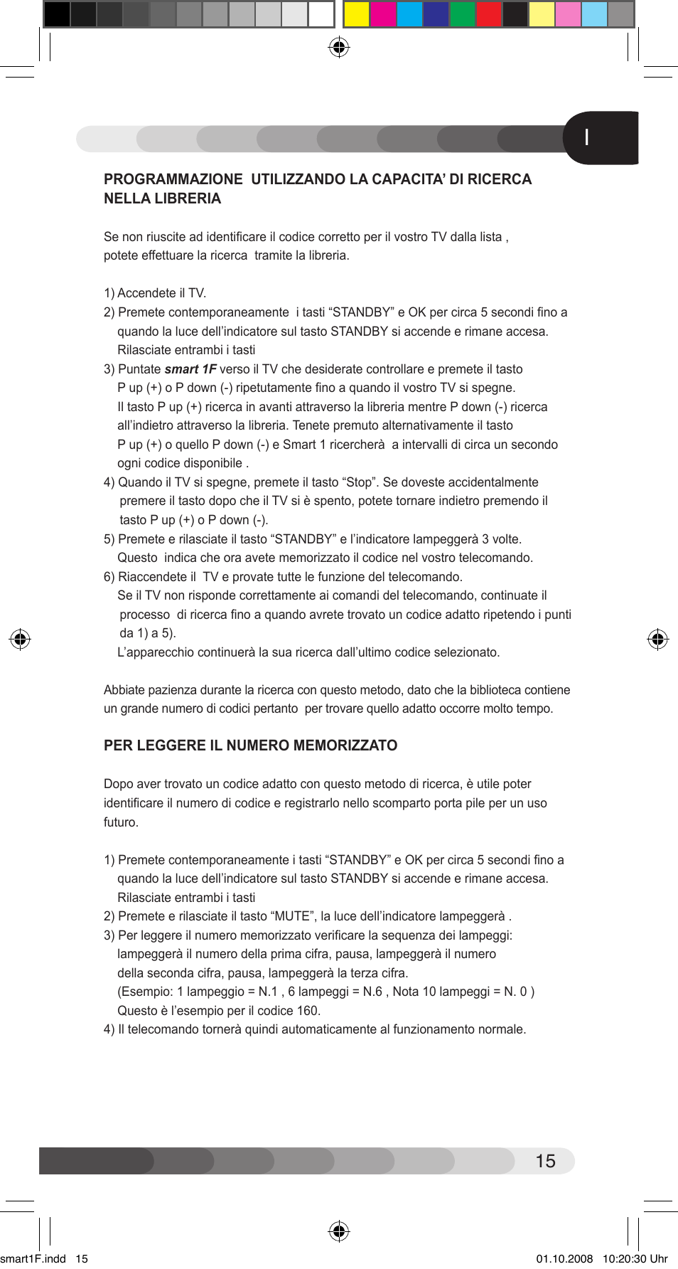 Classic Smart 1F Universal User Manual | Page 15 / 20