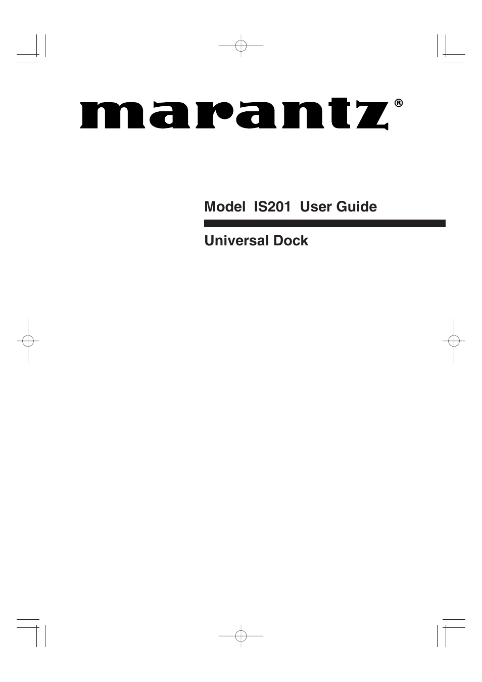 Marantz IS201 User Manual | 26 pages