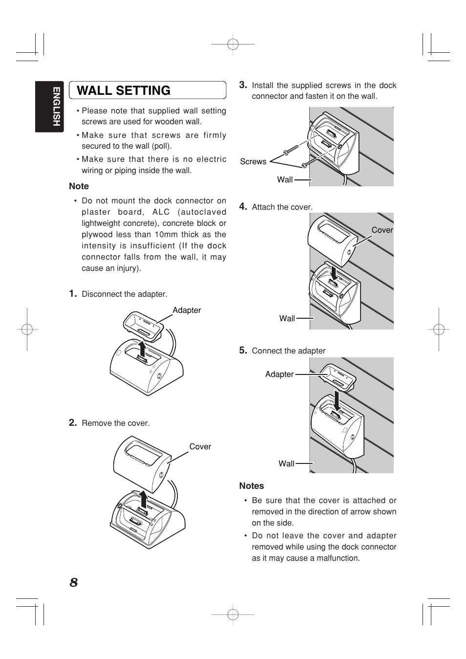 Wall setting | Marantz IS201 User Manual | Page 16 / 26