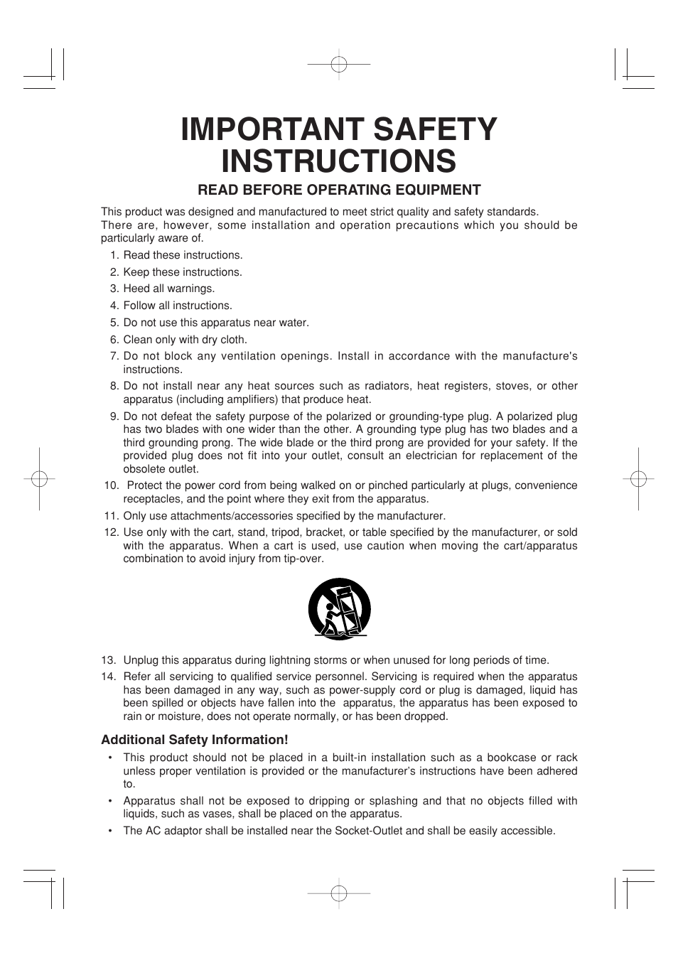 Important safety instructions | Marantz IS201 User Manual | Page 3 / 26