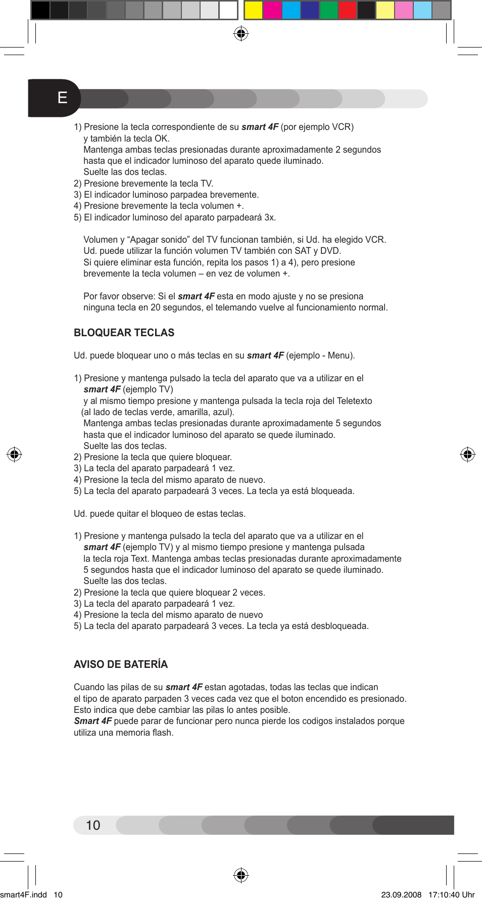 Classic Smart 4F User Manual | Page 10 / 20