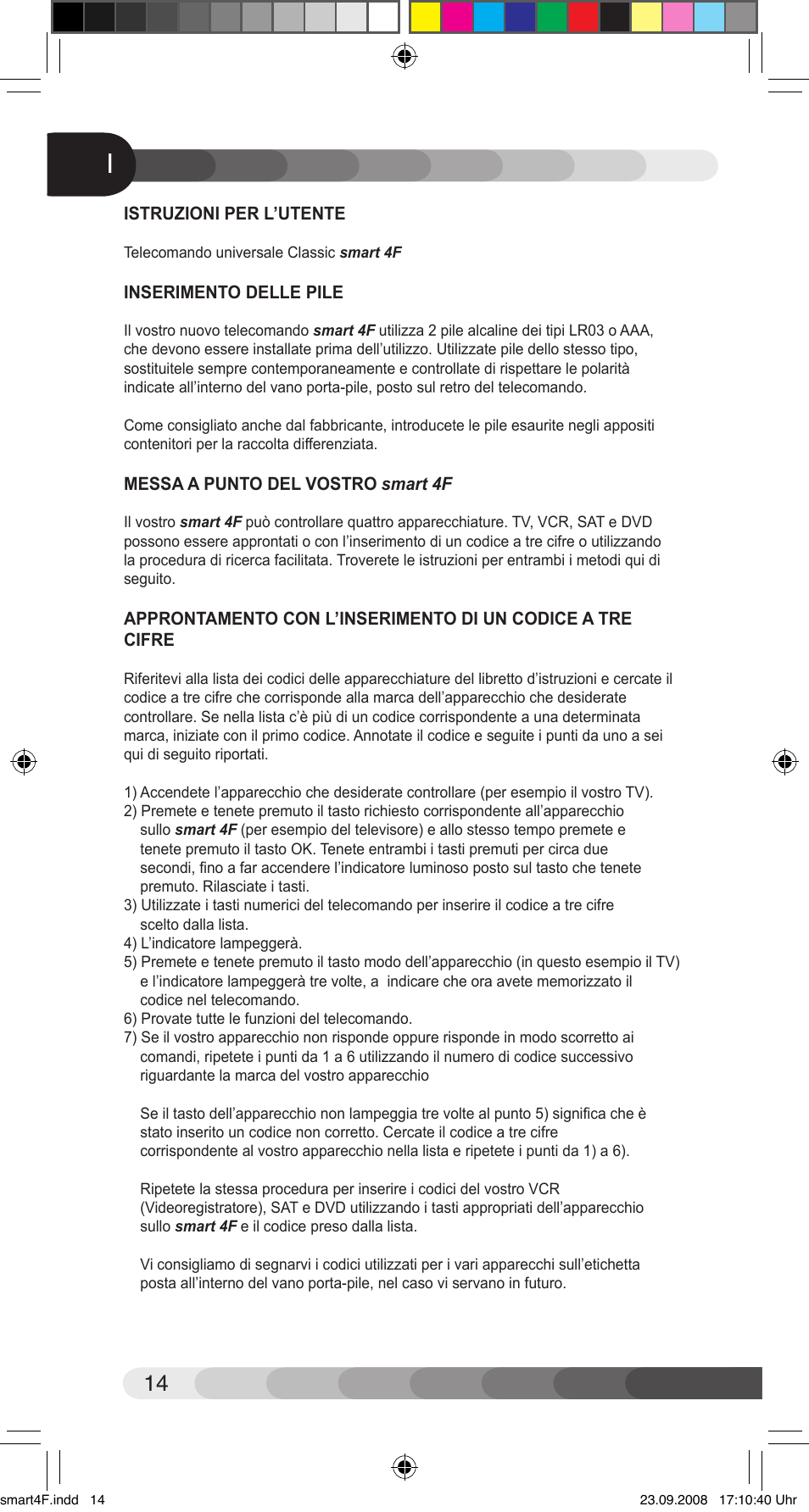 Classic Smart 4F User Manual | Page 14 / 20