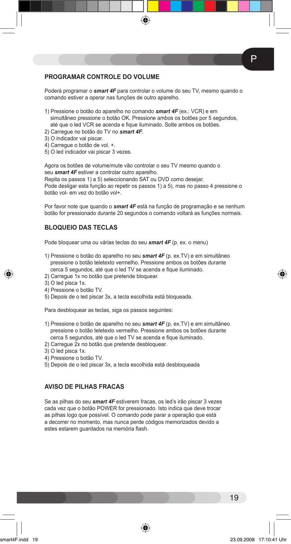 Classic Smart 4F User Manual | Page 19 / 20