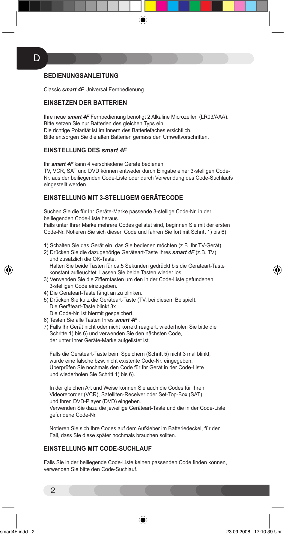 Classic Smart 4F User Manual | Page 2 / 20