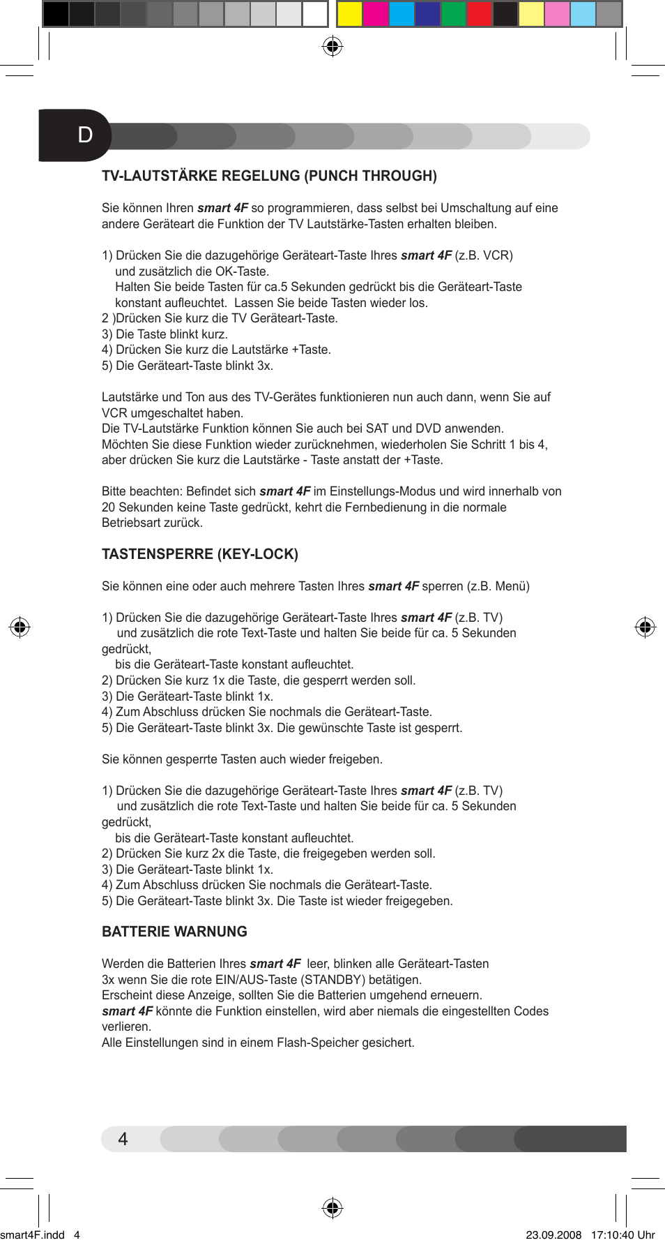 Classic Smart 4F User Manual | Page 4 / 20