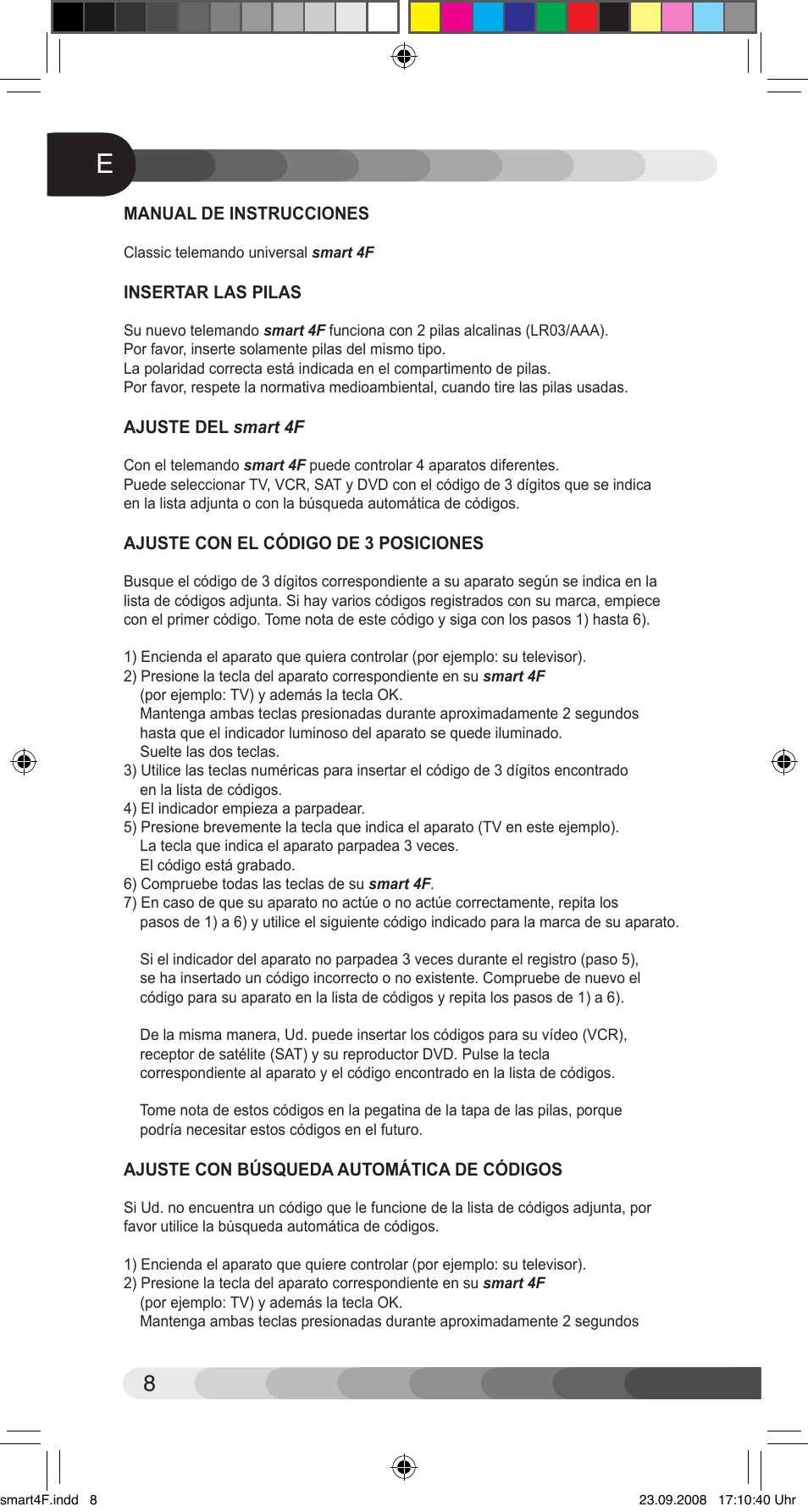 Classic Smart 4F User Manual | Page 8 / 20