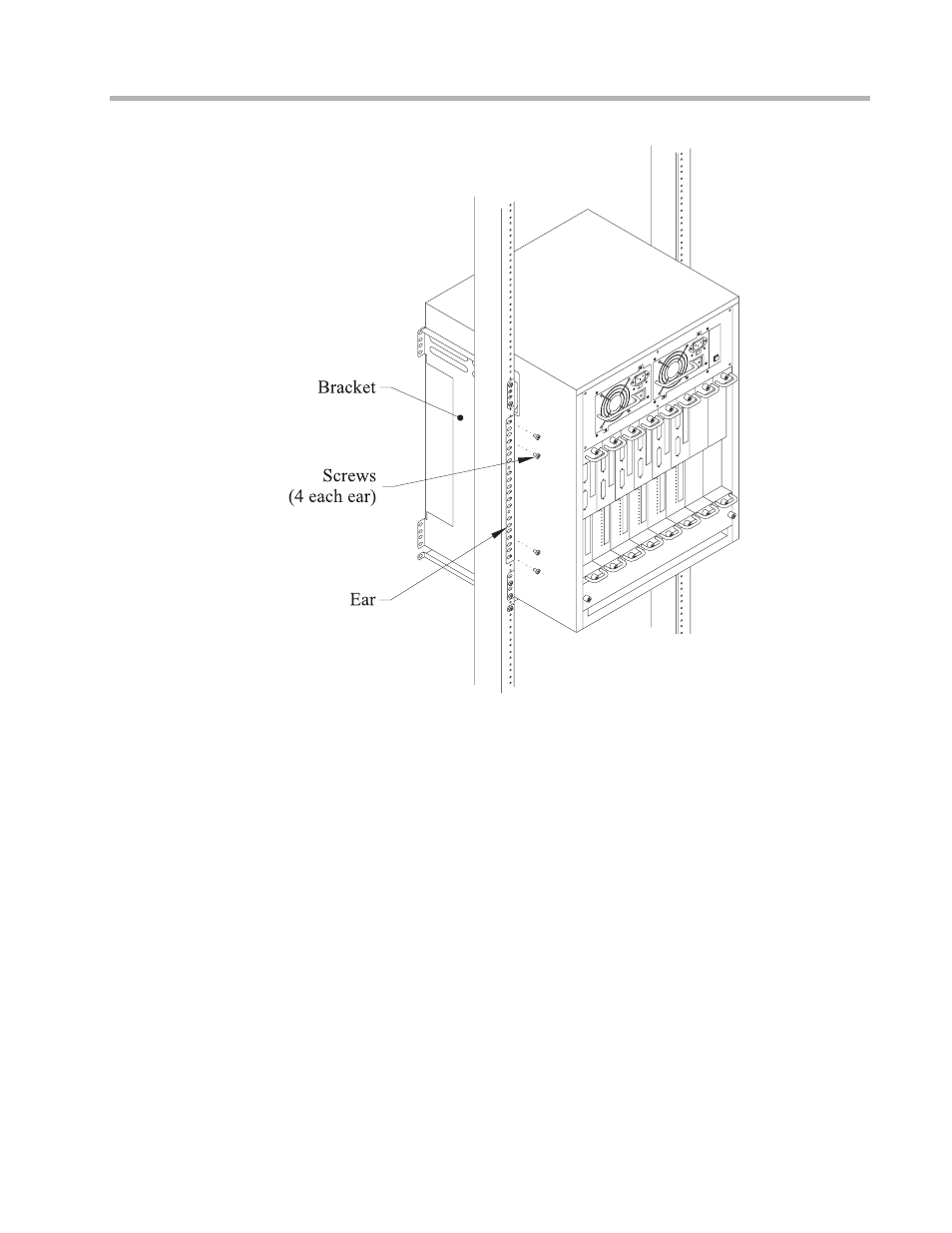 Securing the unit to the rack, Figure 9. securing the unit to the rack | Compatible Systems IntraPort A00-1869 User Manual | Page 20 / 44