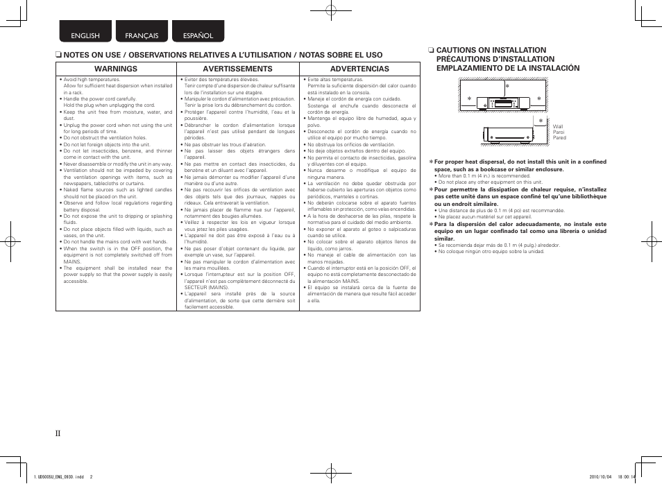 Marantz UD5005 User Manual | Page 4 / 72