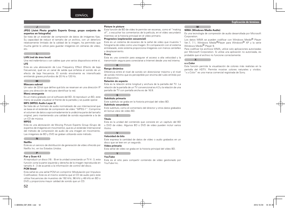 Marantz UD5005 User Manual | Page 56 / 72