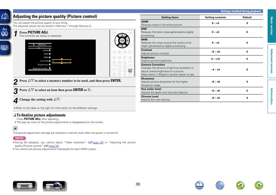 Adjusting the picture quality (picture control) | Marantz UD7007 User Manual | Page 33 / 81