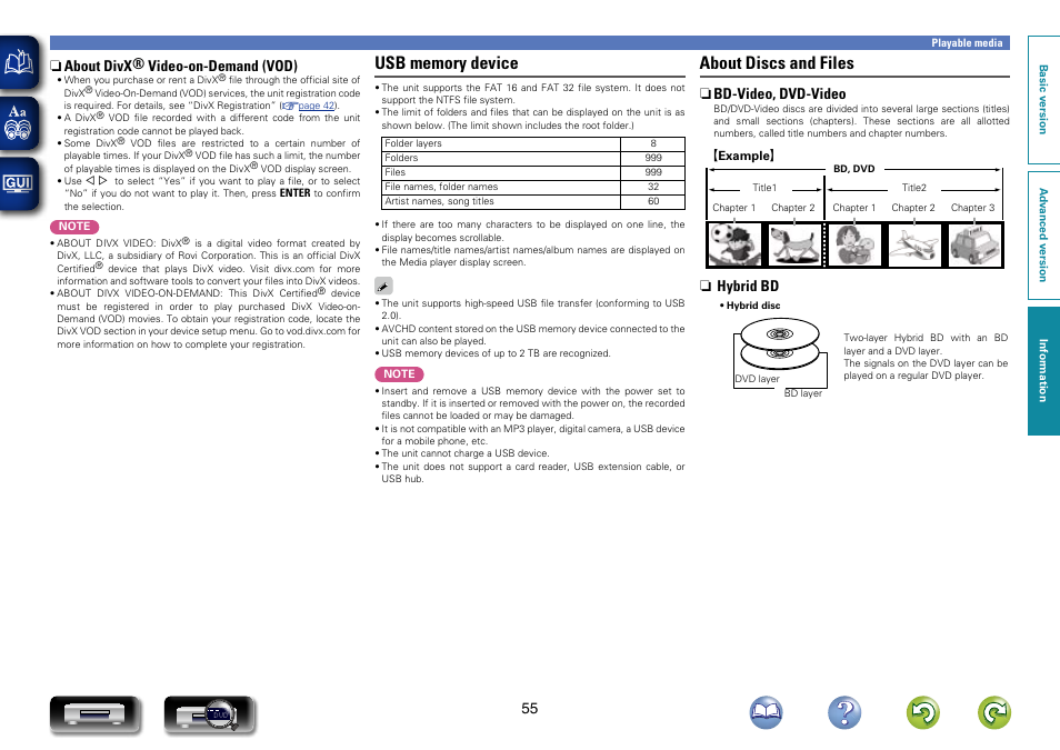 About discs and files | Marantz UD7007 User Manual | Page 58 / 81