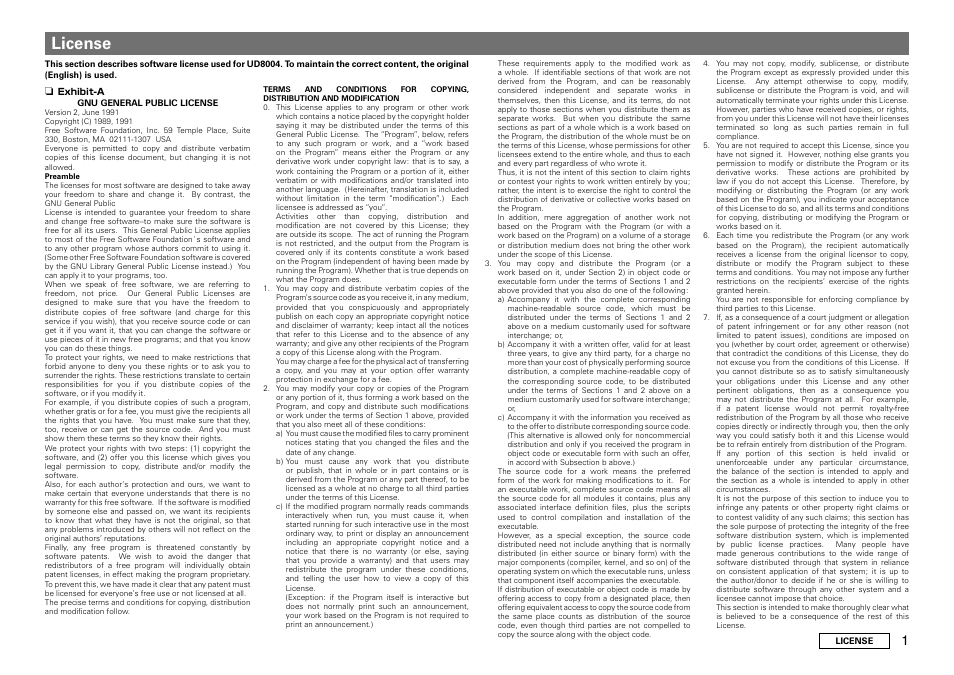 License | Marantz UD8004 User Manual | Page 59 / 69