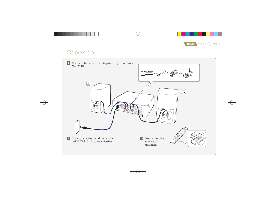 Conexión | Marantz M-CR510 Quick Start User Manual | Page 3 / 8