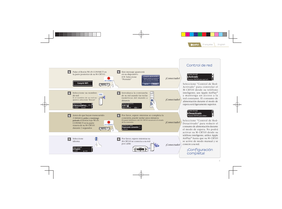 Control de red ¡configuración completa | Marantz M-CR510 Quick Start User Manual | Page 5 / 8