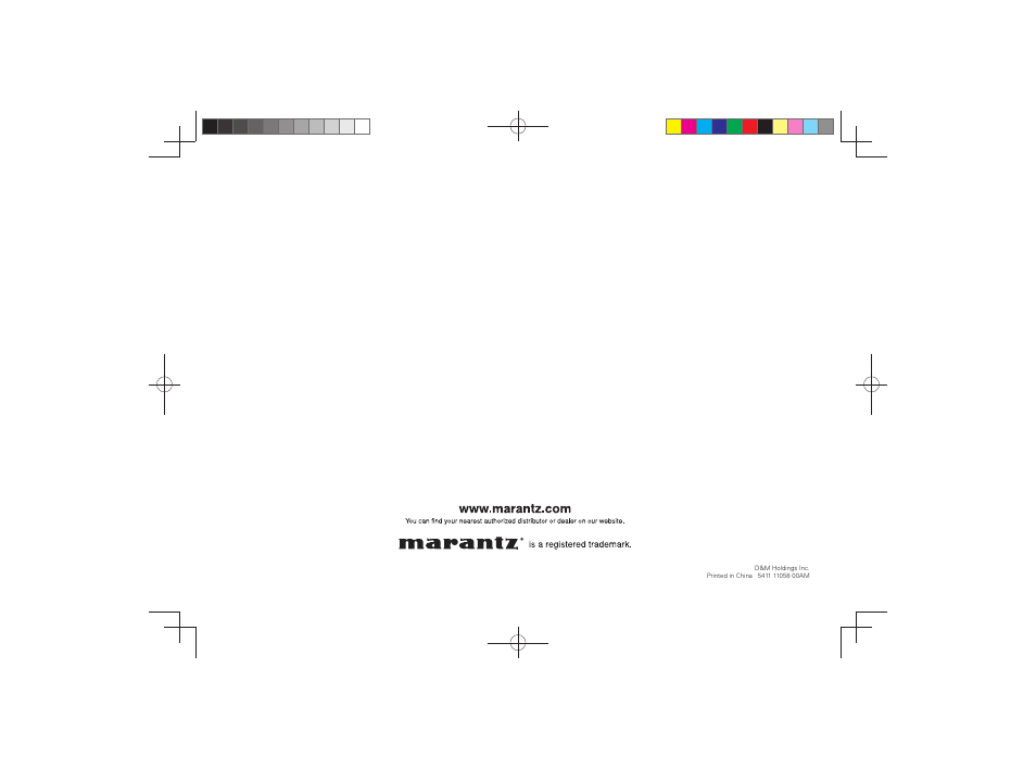 Marantz M-CR510 Quick Start User Manual | Page 8 / 8