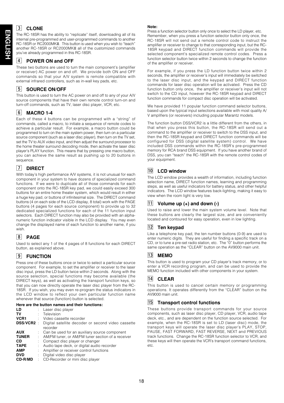 English | Marantz AV9000 User Manual | Page 23 / 41