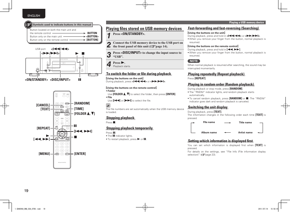 Marantz CD6004 User Manual | Page 22 / 36