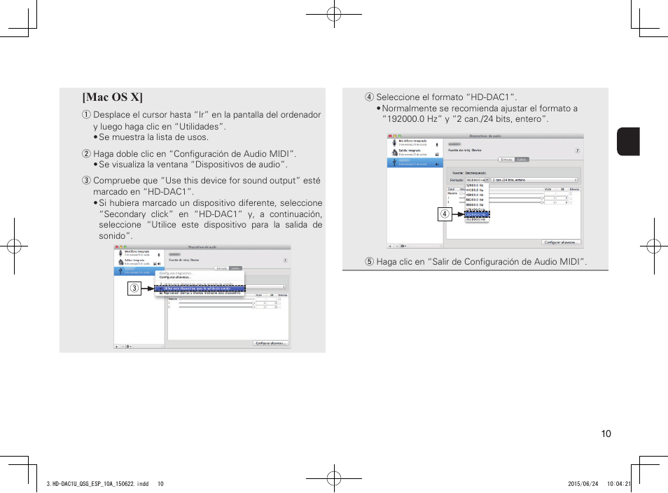 Mac os x | Marantz HD-DAC1 Quick Start User Manual | Page 11 / 16