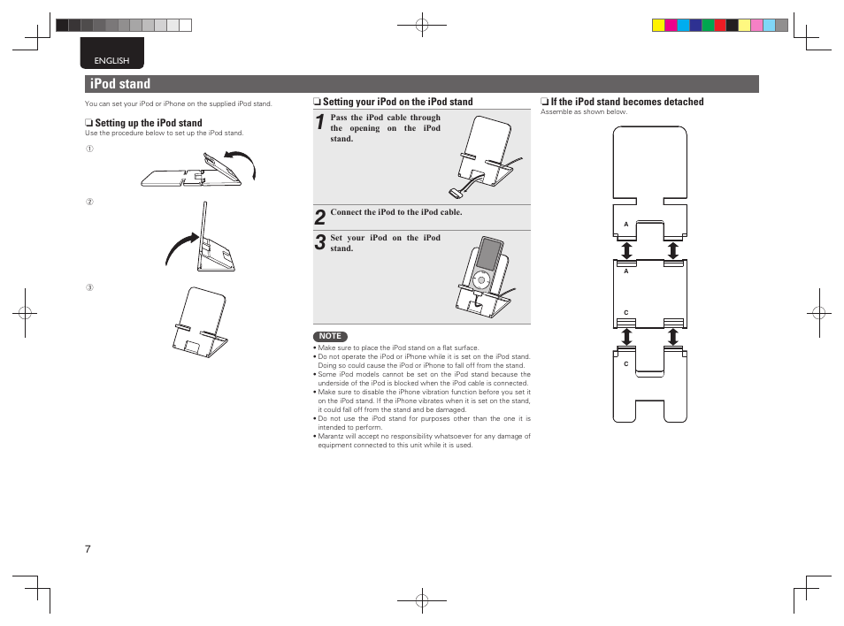 Ipod stand | Marantz NA7004 User Manual | Page 10 / 40