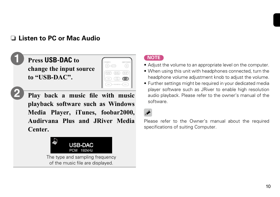 Usb-dac | Marantz NA8005 Quick Start User Manual | Page 11 / 14