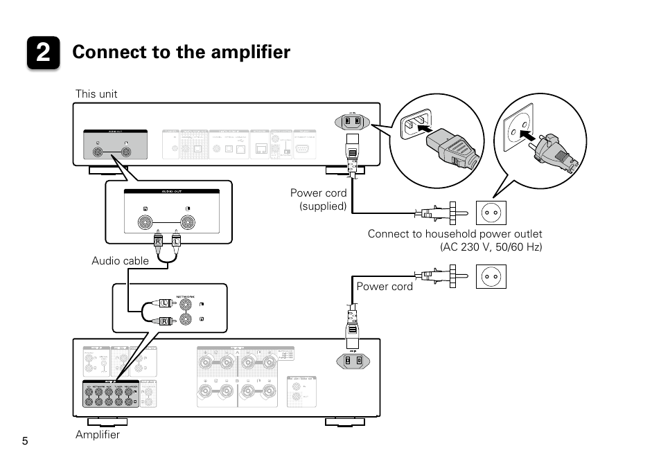 Connect to the amplifier | Marantz NA8005 Quick Start User Manual | Page 6 / 14