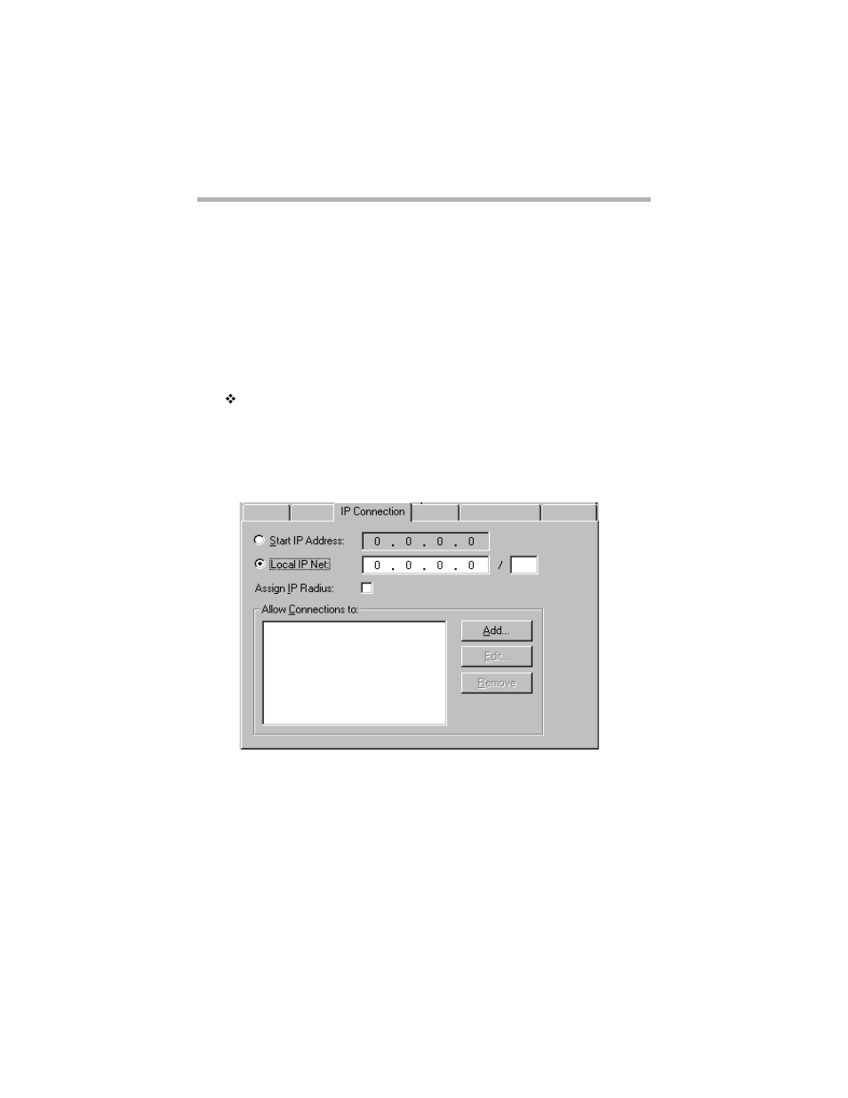 Vpn group configuration ip connection tab, Start ip address | Compatible Systems 5.4 User Manual | Page 121 / 313