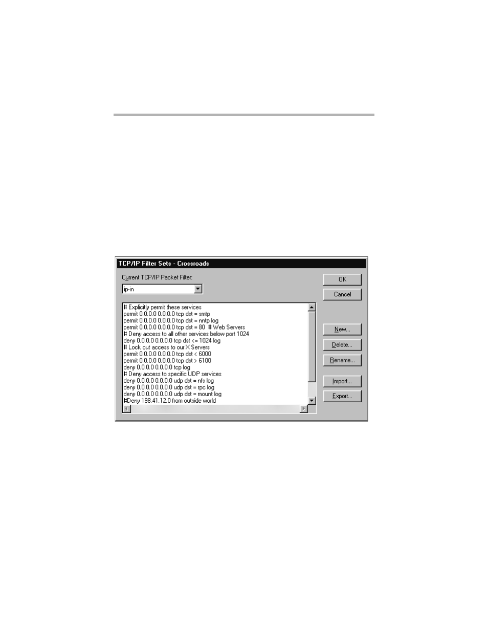 Block ip source routing, Log rejected source-routed packets, Tcp/ip filter editor window | Tcp/ip f, Ilter, Ditor, Indow | Compatible Systems 5.4 User Manual | Page 190 / 313