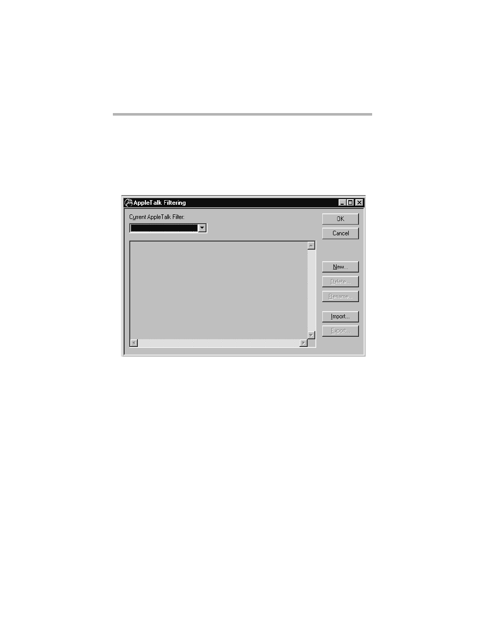 Chapter 13 - appletalk filtering, Main appletalk filtering editor window, Filter editor dialog box buttons and controls | Chapter 13 - appletalk filtering 211, Pple, Iltering, Ditor, Indow | Compatible Systems 5.4 User Manual | Page 217 / 313