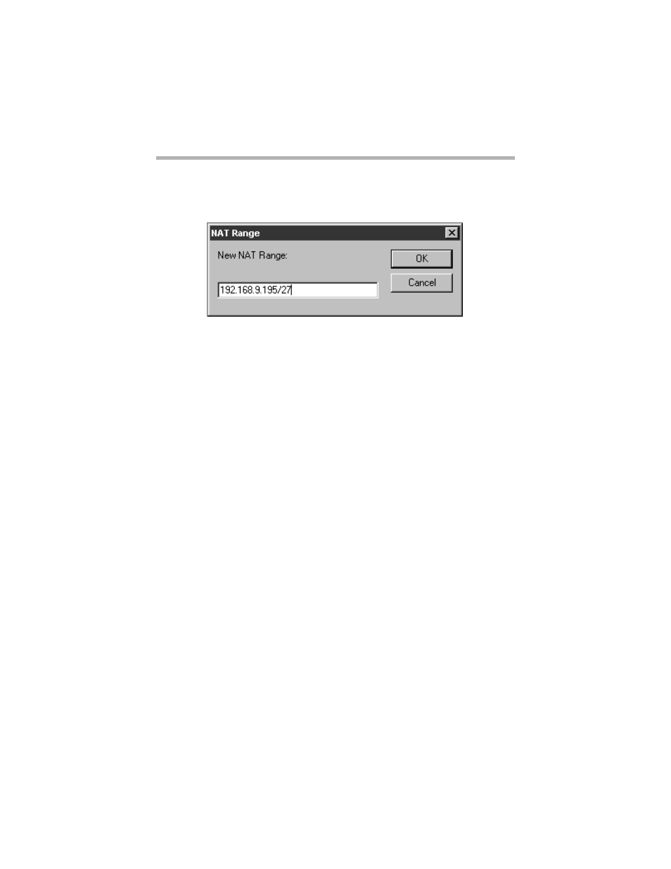 Nat range dialog box, Nat r, Ange | Ialog | Compatible Systems 5.4 User Manual | Page 250 / 313