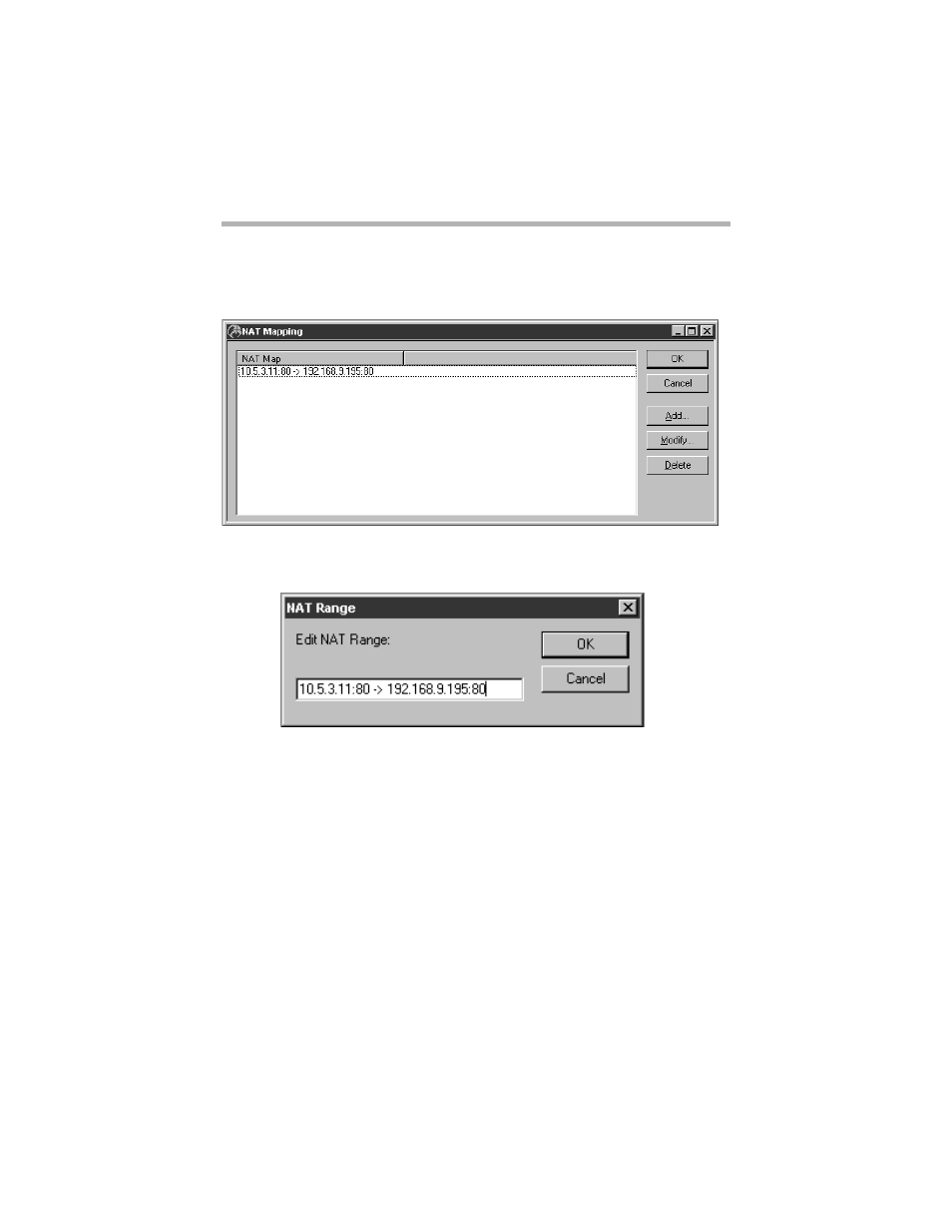 Nat mapping dialog box, Nat m, Apping | Ialog | Compatible Systems 5.4 User Manual | Page 251 / 313