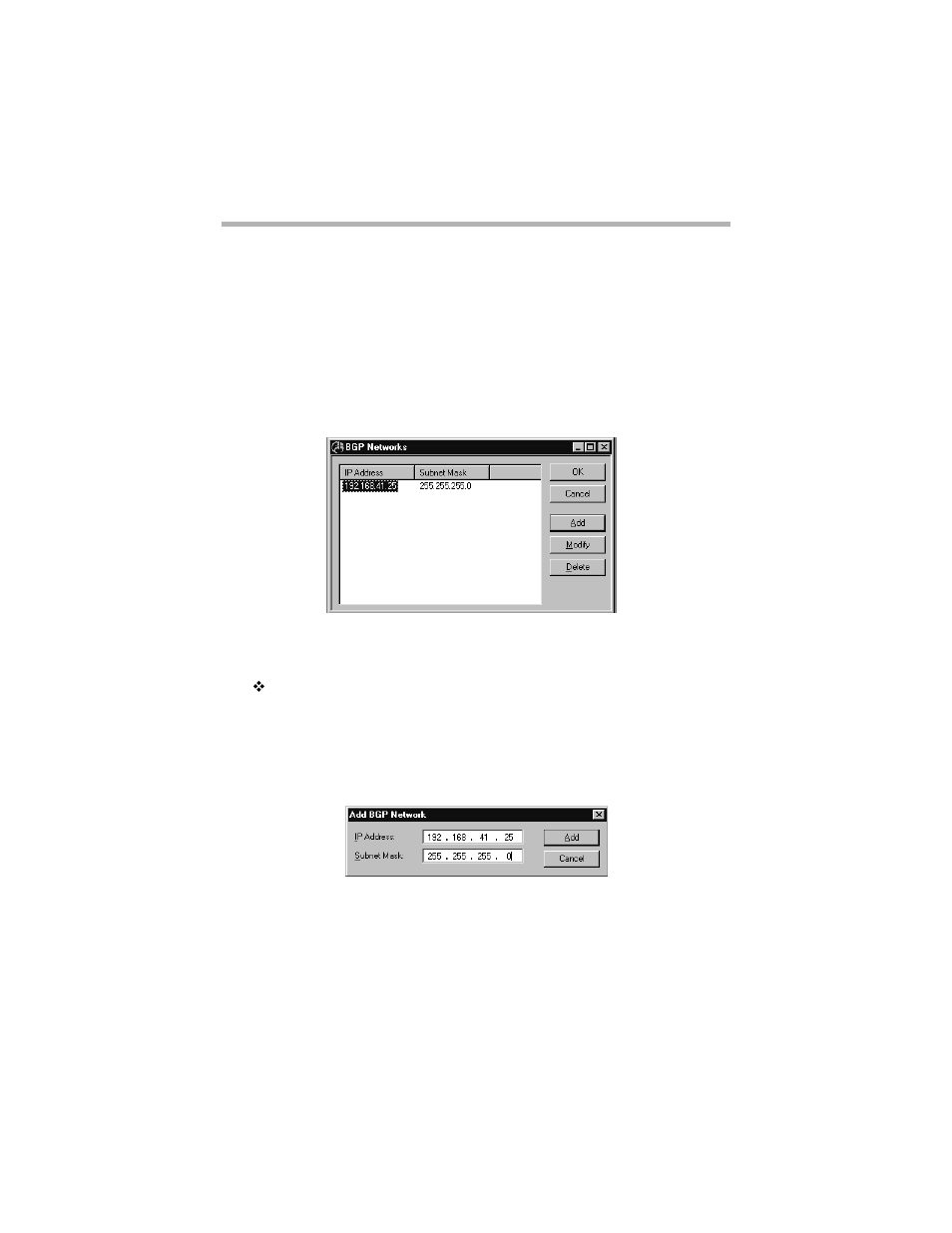 Bgp networks, Ip address, Bgp n | Etworks | Compatible Systems 5.4 User Manual | Page 280 / 313