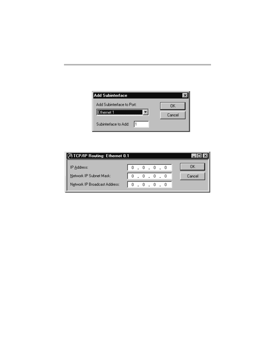 Ip subinterface dialog box, Ip s, Ubinterface | Ialog | Compatible Systems 5.4 User Manual | Page 48 / 313