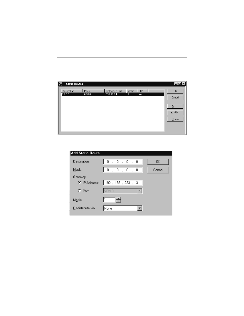 Ip static routing dialog box, Ip s, Tatic | Outing, Ialog | Compatible Systems 5.4 User Manual | Page 51 / 313