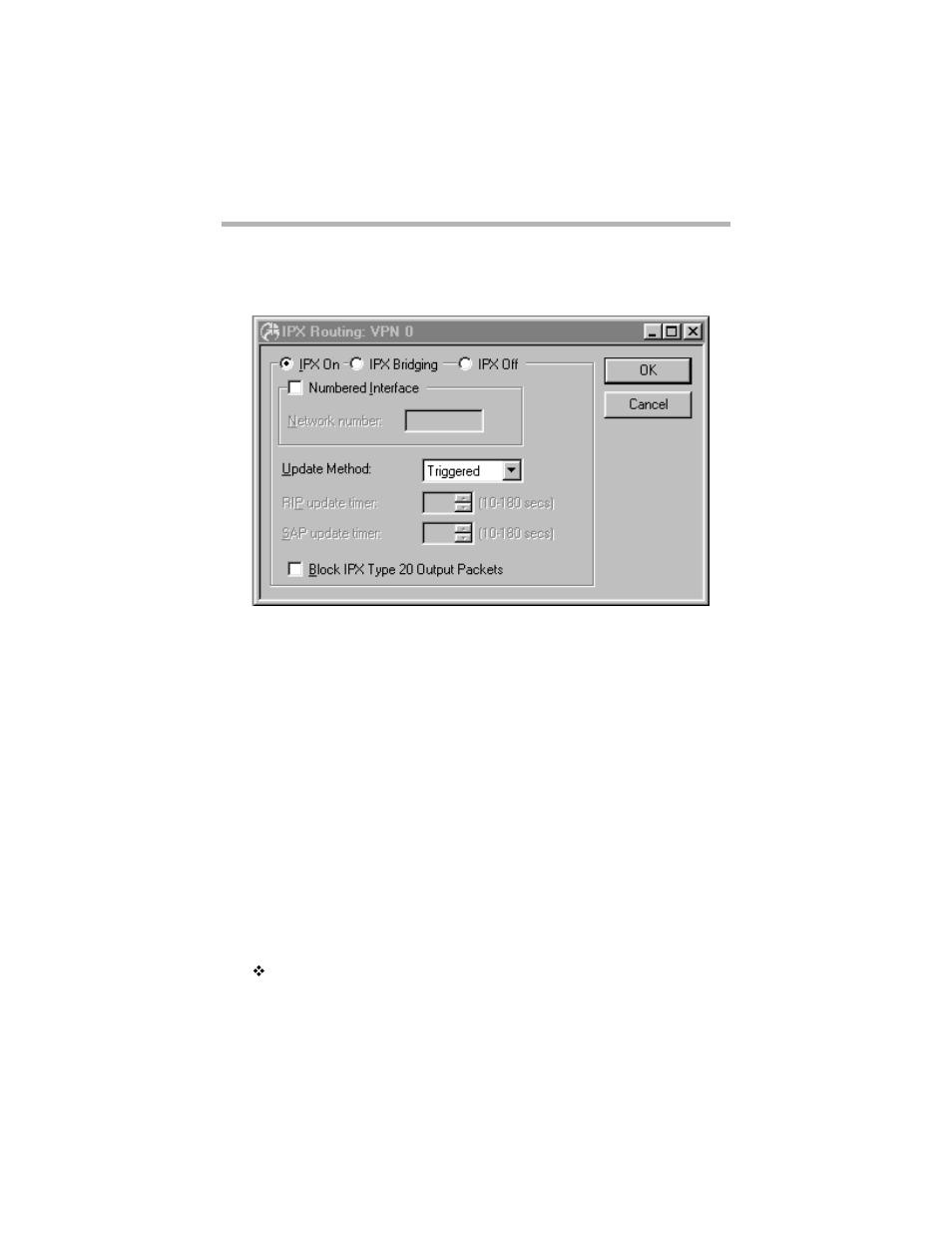 Ipx routing: vpn configuration dialog box, Ipx r, Outing | Vpn c, Onfiguration, Ialog | Compatible Systems 5.4 User Manual | Page 70 / 313