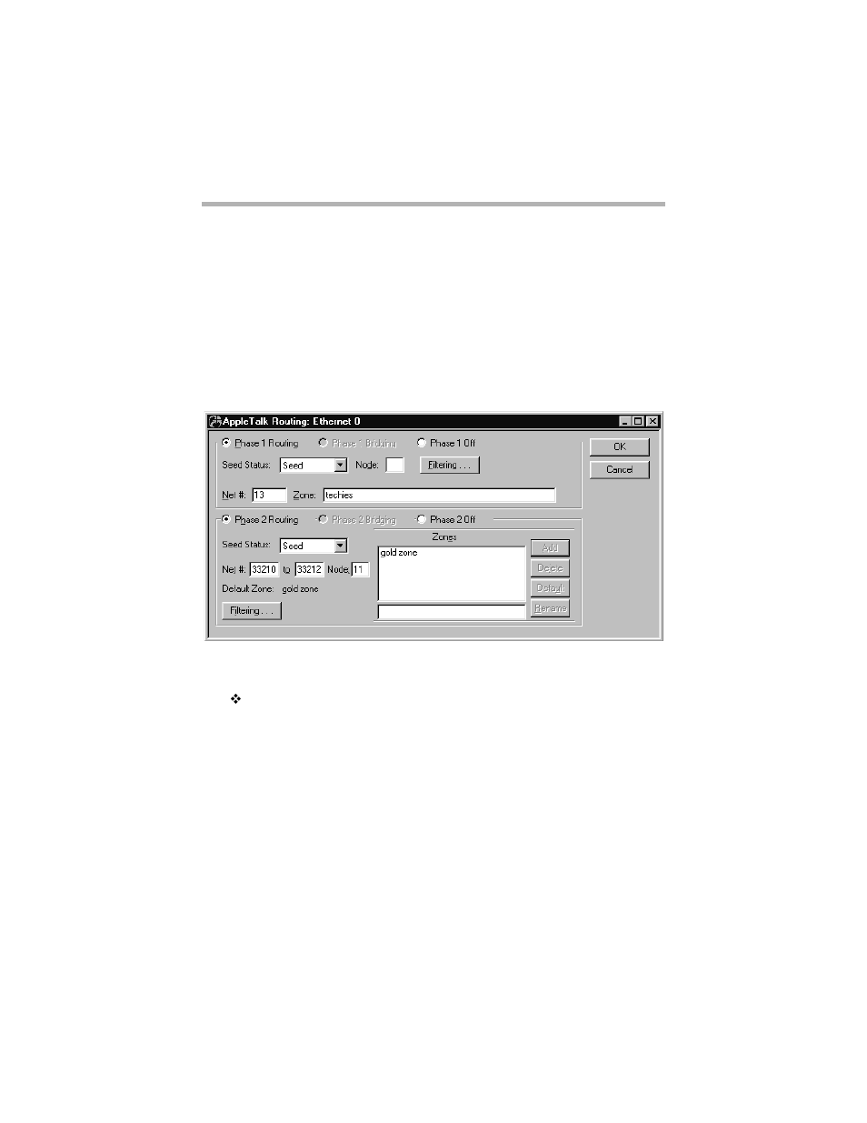 Chapter 4 - appletalk routing & bridging, Appletalk phase 1 configuration, Chapter 4 - appletalk routing & bridging 71 | Pple, Outing, Thernet, Onfiguration, Ialog | Compatible Systems 5.4 User Manual | Page 77 / 313