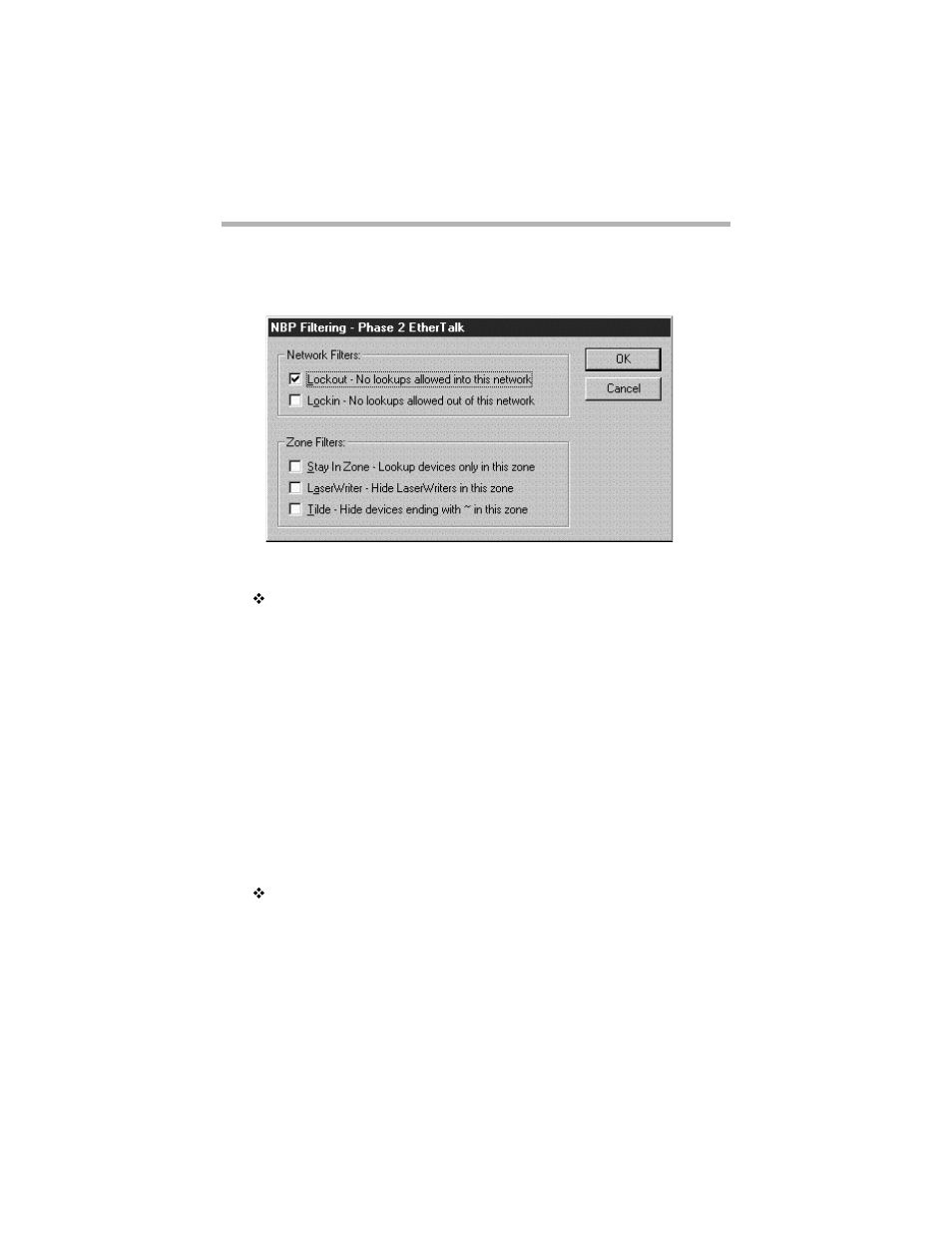 Nbp filtering, Network filters, Nbp f | Iltering | Compatible Systems 5.4 User Manual | Page 94 / 313