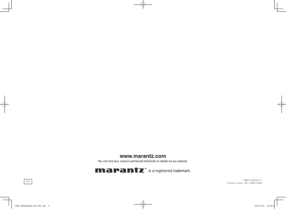 Marantz PM-11S3 User Manual | Page 30 / 30