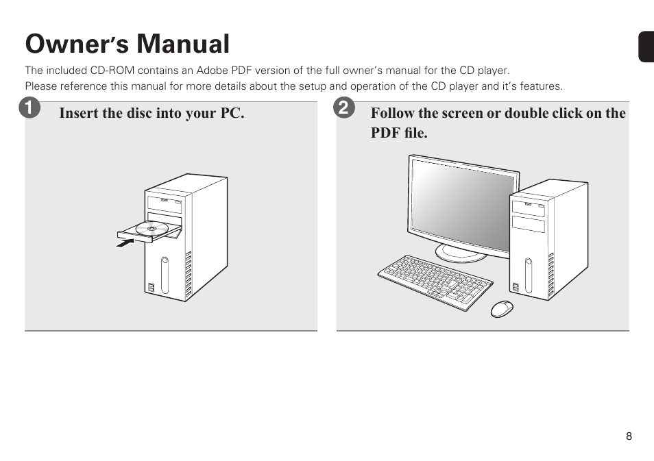 Owner, S manual | Marantz CD6005N Quick Start User Manual | Page 9 / 10