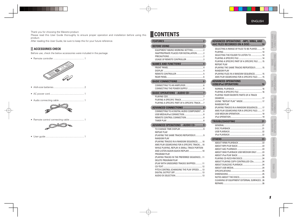 Marantz CD6003 User Manual | Page 7 / 33