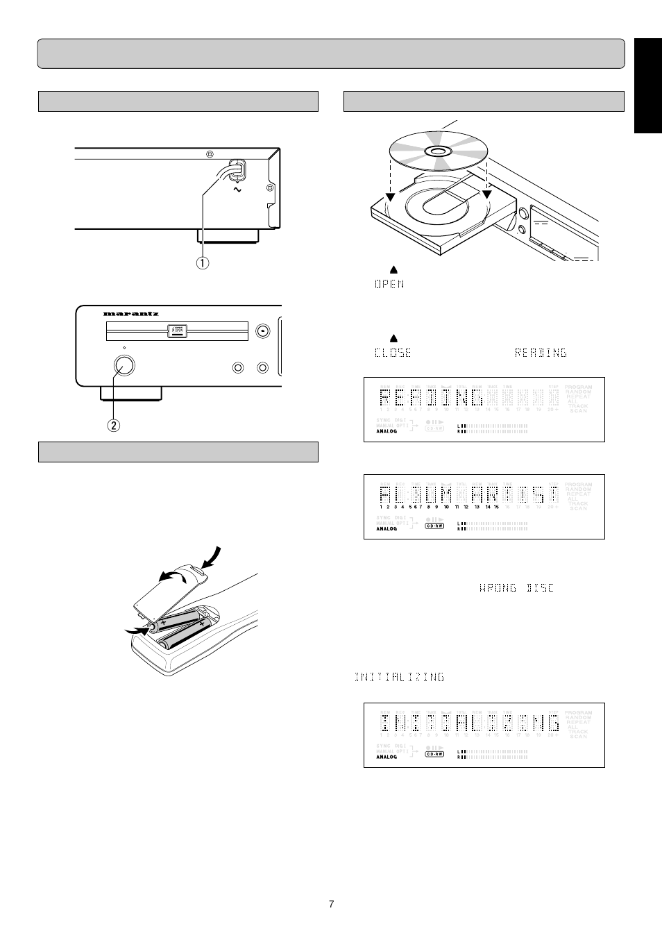 Using the recorder, English, Inserting discs | Switching on and off, Using the remote control | Marantz DR6000N User Manual | Page 10 / 26