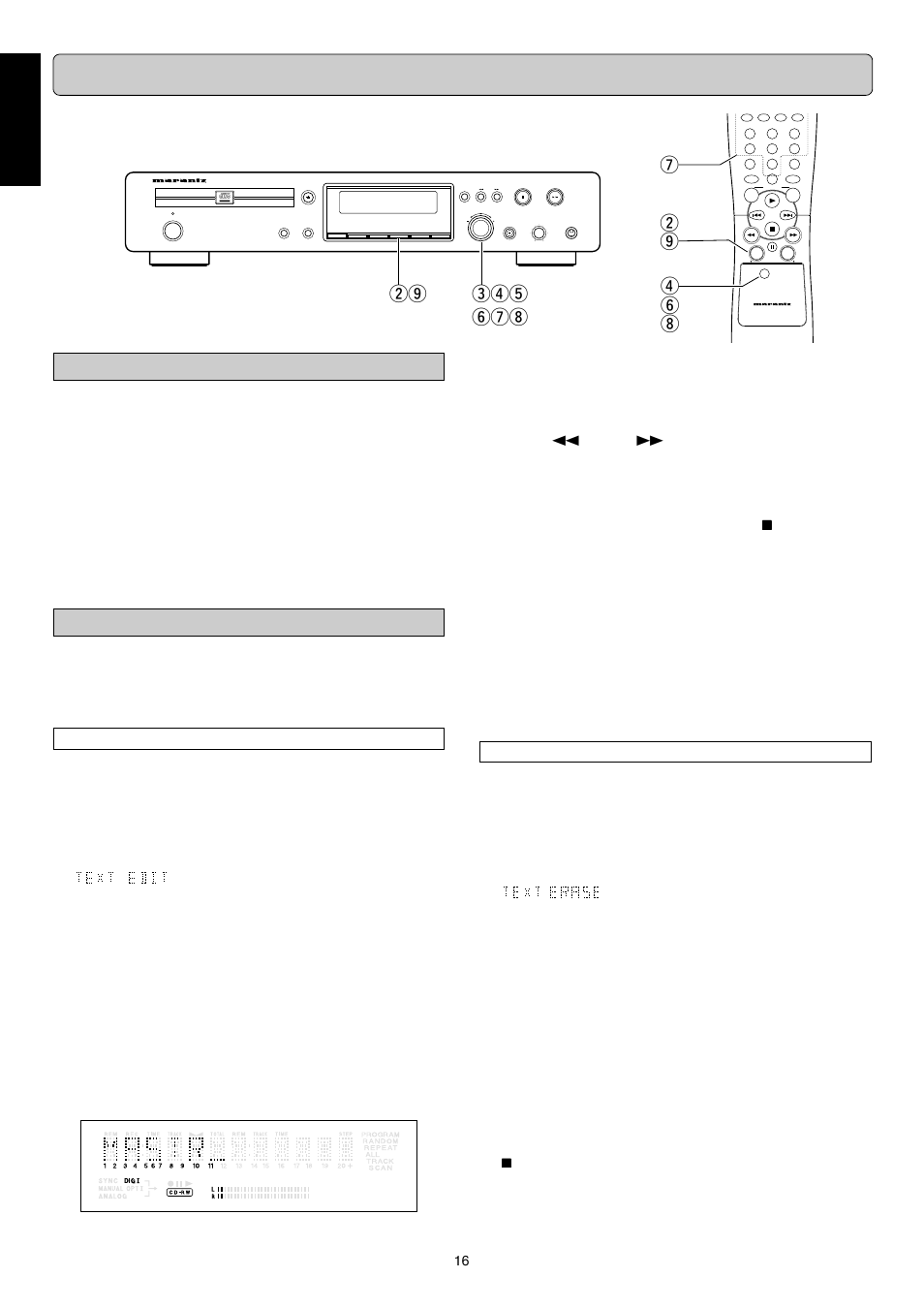 Menu mode, English, Menu mode can set up | Text settings | Marantz DR6000N User Manual | Page 19 / 26