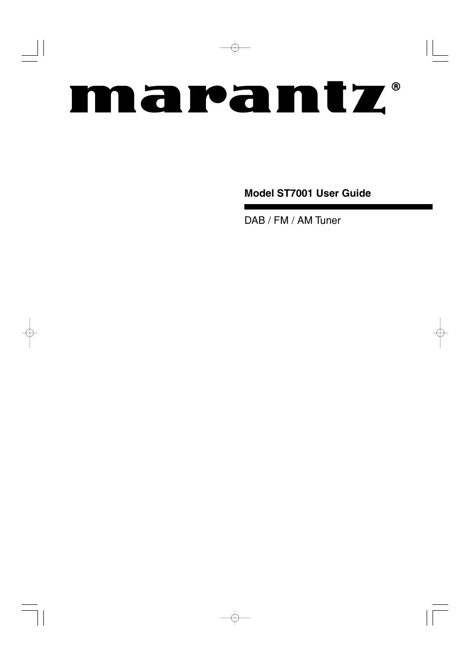 Marantz ST7001N User Manual | 35 pages