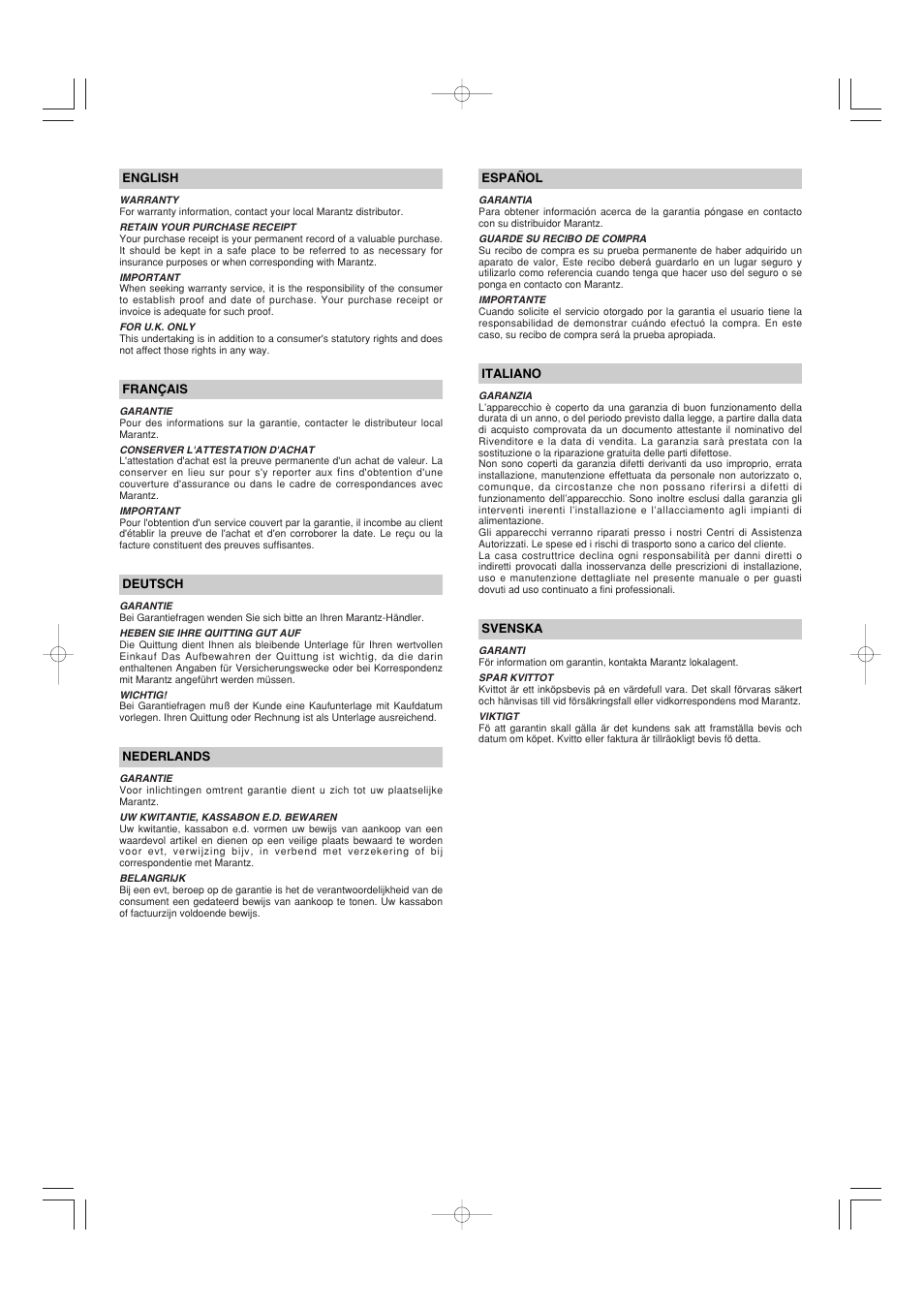 Marantz ST7001N User Manual | Page 2 / 35