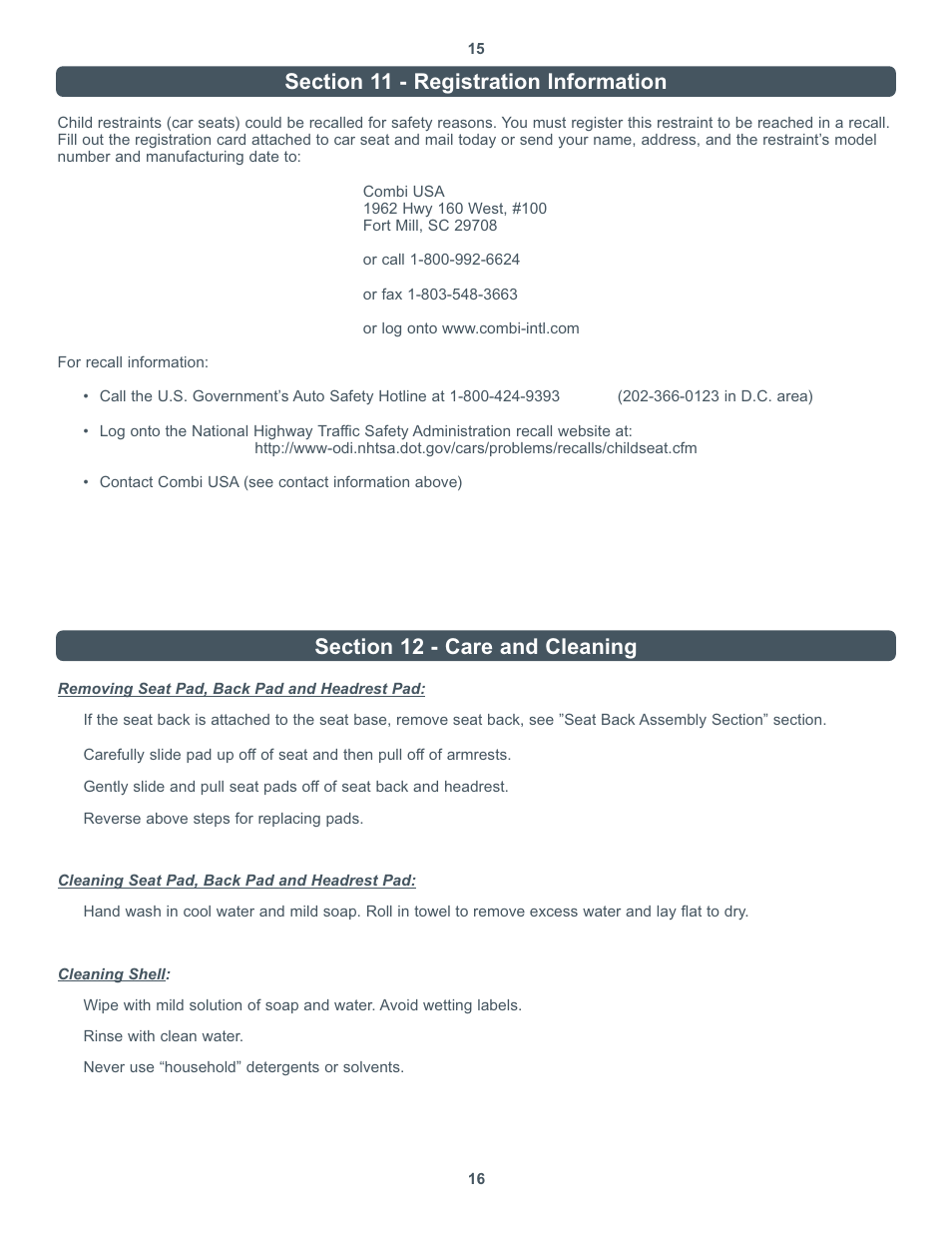 Combi 8600 Series User Manual | Page 9 / 9