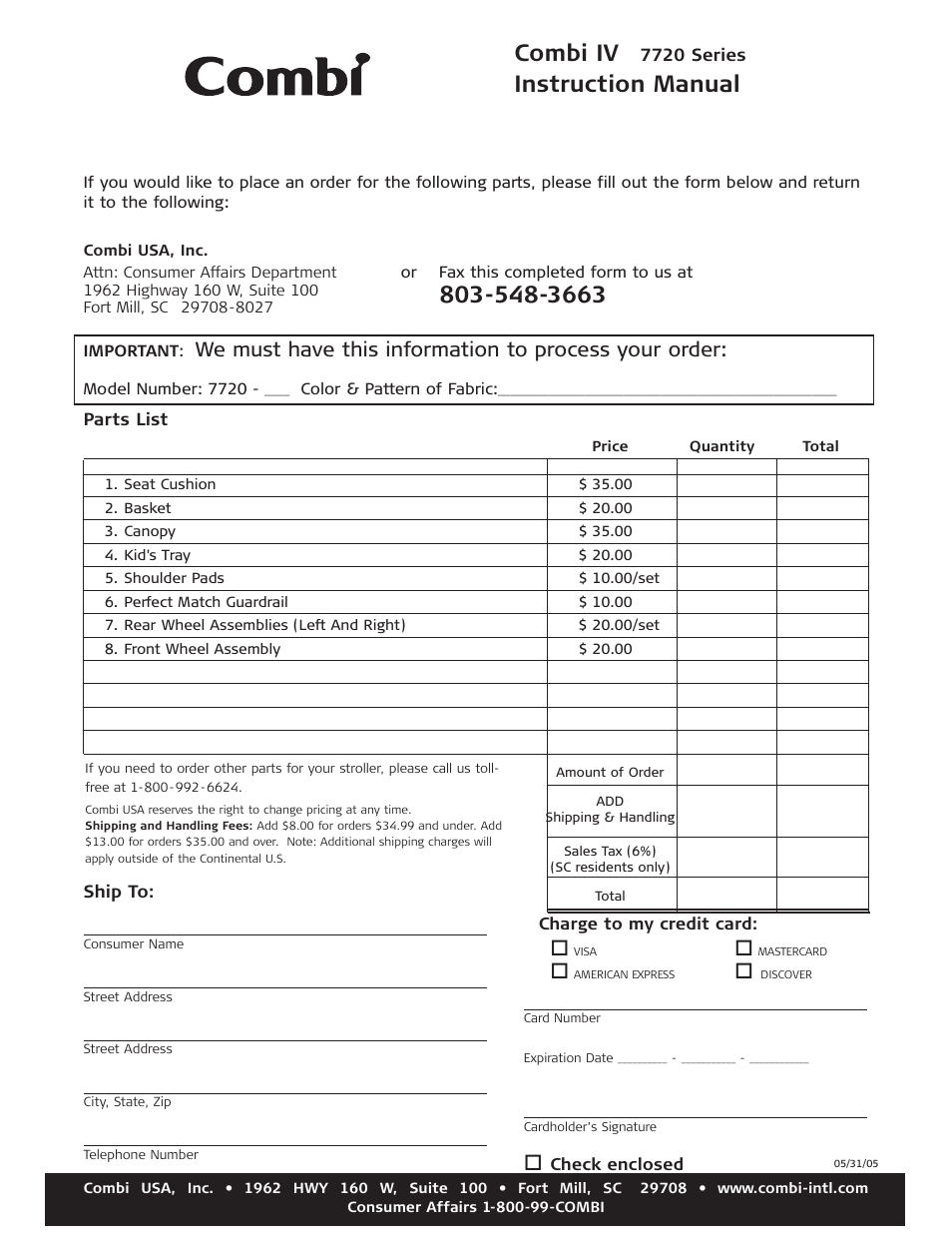 Combi iv | Combi 7720 User Manual | Page 12 / 12