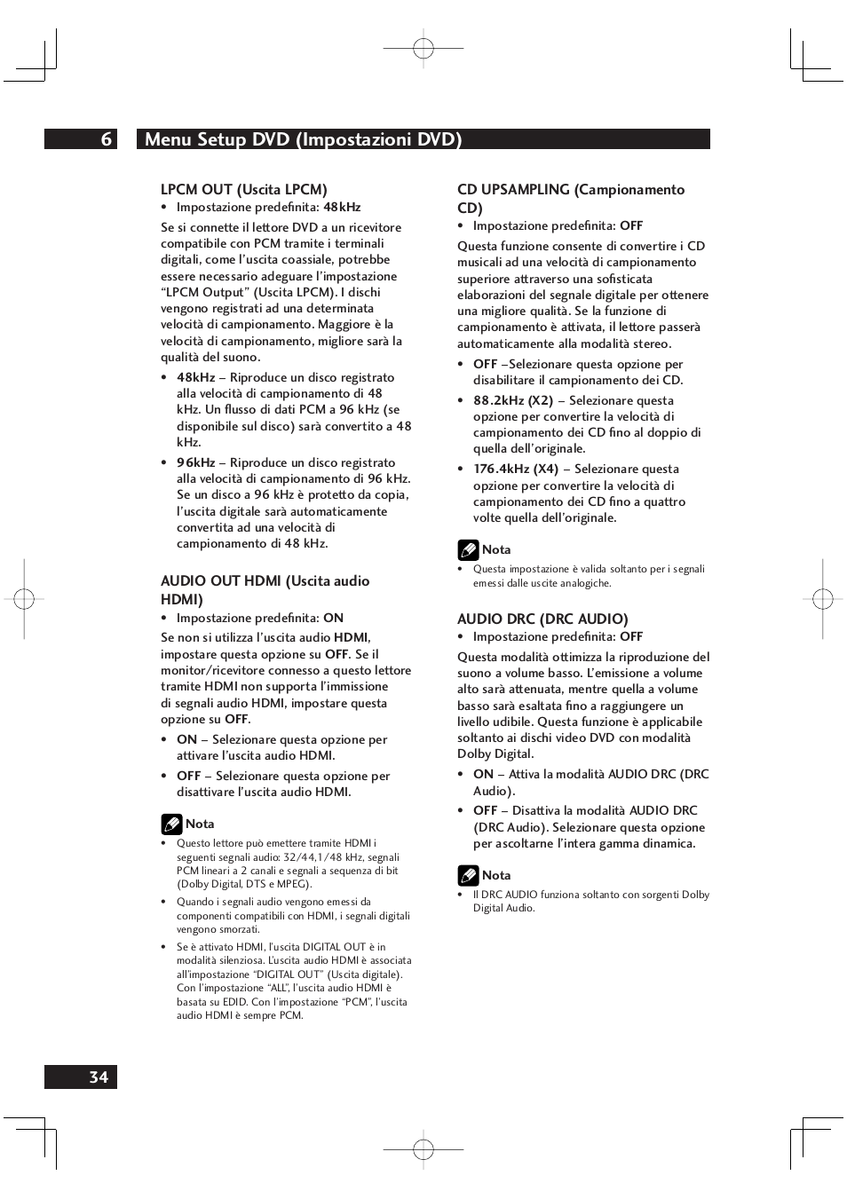 Menu setup dvd (impostazioni dvd) 6 | Marantz DV4001N User Manual | Page 188 / 358