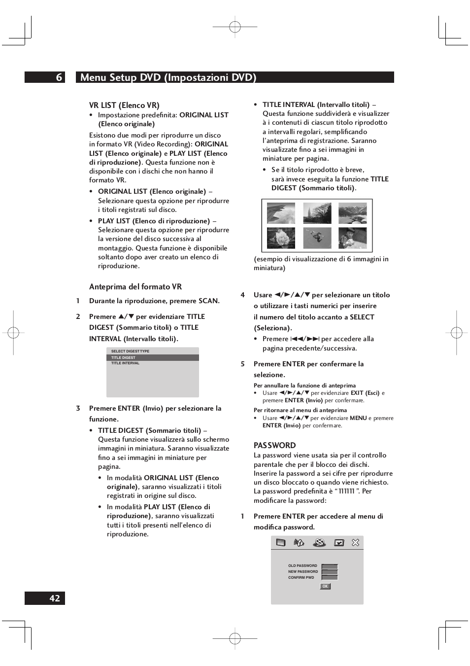 Menu setup dvd (impostazioni dvd) 6 | Marantz DV4001N User Manual | Page 196 / 358